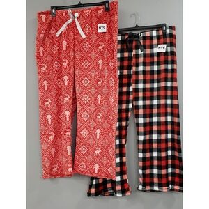 2‎ NEW 3x Plus Size Plush Pajama Pants Lounge Sleepwear Cozy Comfy Plaid Holiday
